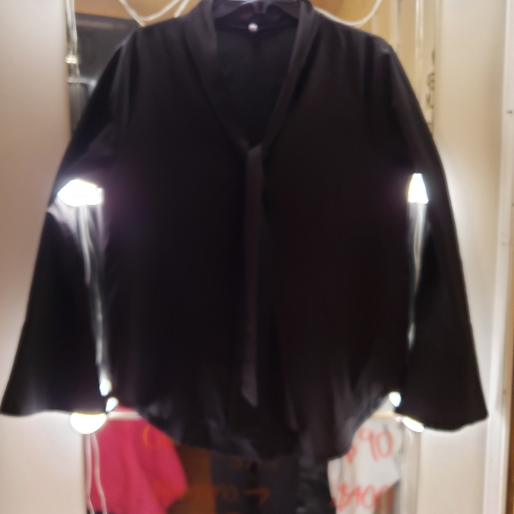 Black Bell Sleeve Blouse